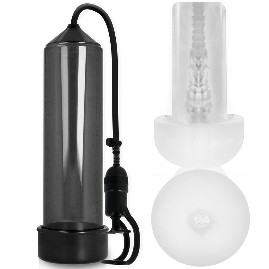 Pump Addicted - Rx5 Noir Avec Masturbateur - PUMP ADDICTED | sextoys, jouets sexuels pour hommes, accessoires de pénis, pénis agrandisseur pompe | Dimensions : 0