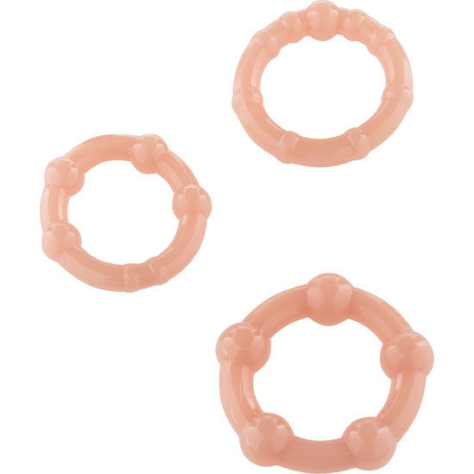 Seven Creations - Ensemble De Trois Anneaux Pénis En Peau - SEVEN CREATIONS | sextoys, jouets sexuels pour hommes, accessoires de pénis | Dimensions : 30