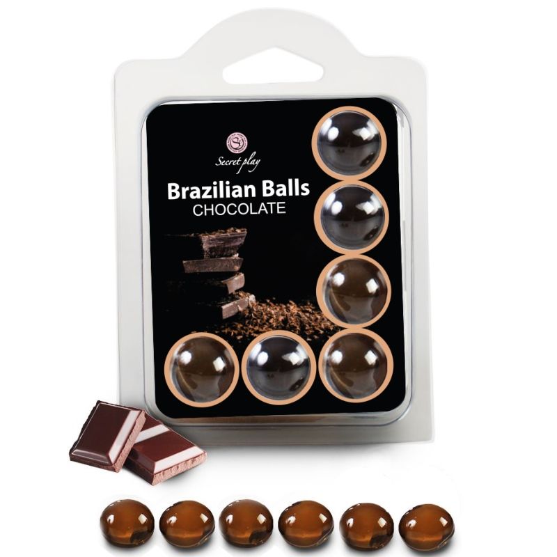 Secretplay - Set 6 Boules Brésiliennes Chocolat - SECRETPLAY COSMETIC | pharmacie, lubrifiants, boules brésiliennes | Dimensions : 100