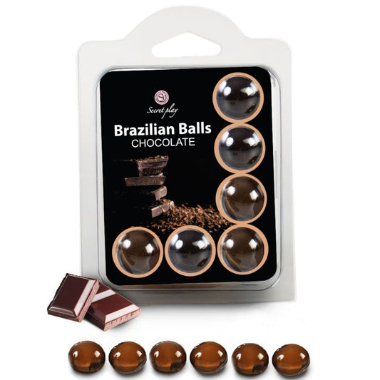 Secretplay - Set 6 Boules Brésiliennes Chocolat - SECRETPLAY COSMETIC | pharmacie, lubrifiants, boules brésiliennes | Dimensions : 100