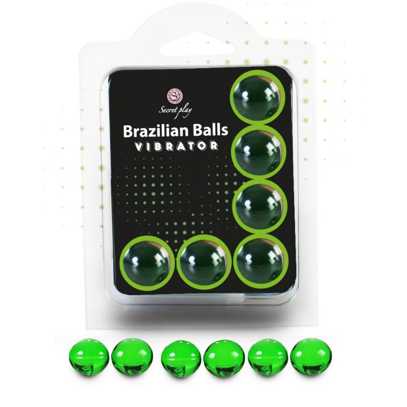 Secretplay - Set 6 Boules Brésiliennes Vibrateur - SECRETPLAY COSMETIC | pharmacie, lubrifiants, boules brésiliennes | Dimensions : 35