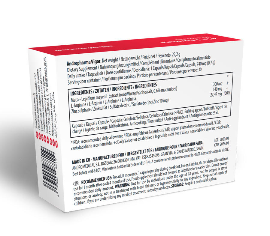 Andropharma Vigor - Supplément Amélioration De La Libido