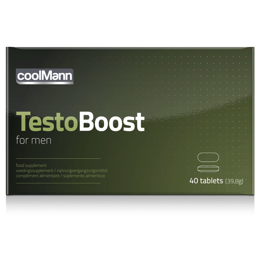 Cobeco - Coolmann Testoboost 40 Comprimes - COBECO PHARMA | pharmacie, compléments alimentaires, pilules pour hommes | Dimensions : 65