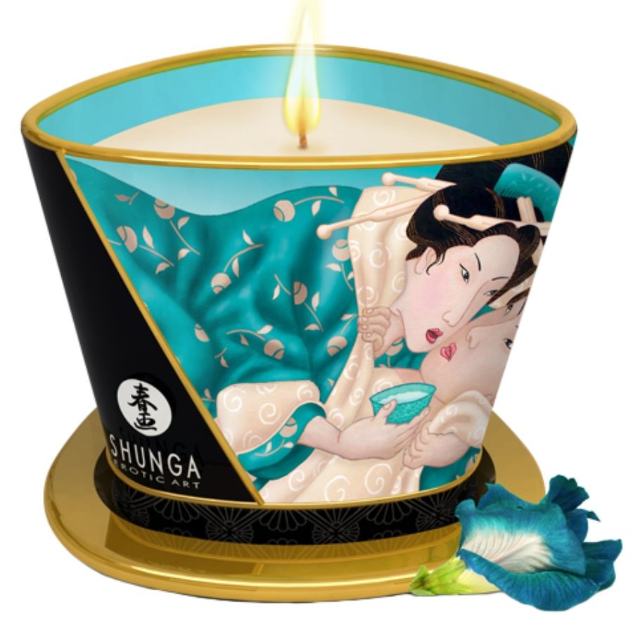 Shunga - Bougie De Massage Fleurs Des Îles 170 Ml - SHUNGA CANDLES | pharmacie, pour les massages, bougies de massage | Dimensions : 290