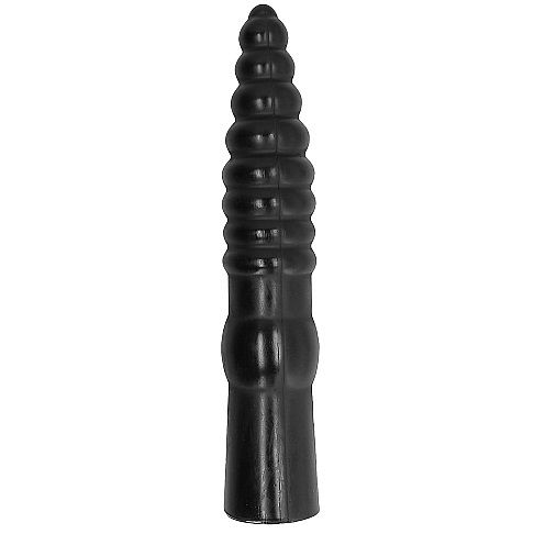 Gode XXL All Black 33 cm cannelé noir
