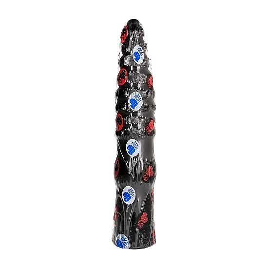 Gode XXL All Black 33 cm cannelé noir