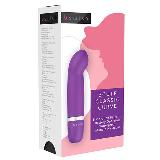 B Swish - Bcute Classic Curve Lilas - B SWISH | sextoys, vibrateurs, vibromasseurs point g | Dimensions : 105