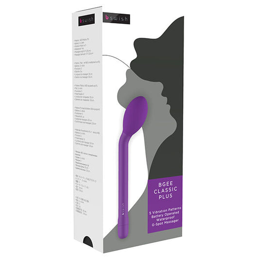 B Swish - Masseur Bgee Classic Plus Lilas - B SWISH | sextoys, vibrateurs, vibromasseurs point g | Dimensions : 182