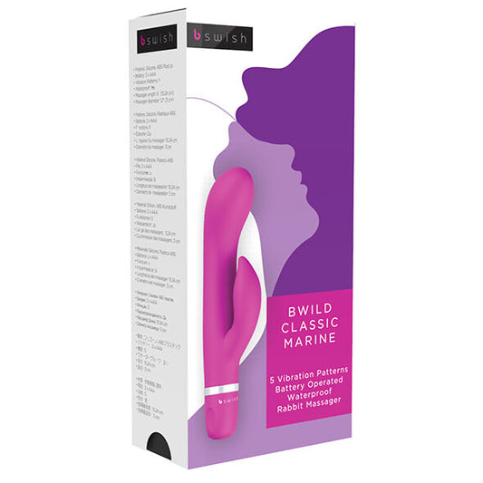 B Swish - Vibrateur Bwild Classic Marine Rabbit Cerise - B SWISH | sextoys, vibrateurs, vibrateurs de lapin | Dimensions : 184