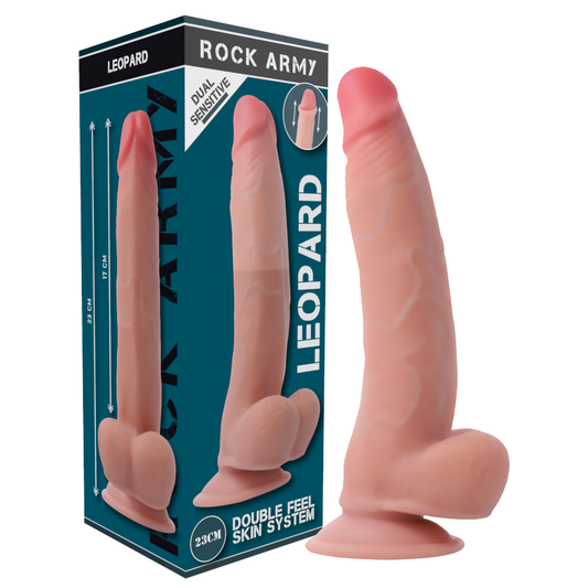 Rockarmy - Dual Density Leopard 23 Cm -O- 4.77 Cm - ROCK ARMY | sextoys, godes sans vibration, pénis réalistes | Dimensions : 430