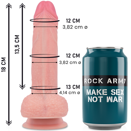 Rockarmy - Silicone Liquide Premium Mustang Réaliste 18 Cm -O- 4.14 Cm - ROCK ARMY | sextoys, godes sans vibration, pénis réalistes | Dimensions : 330