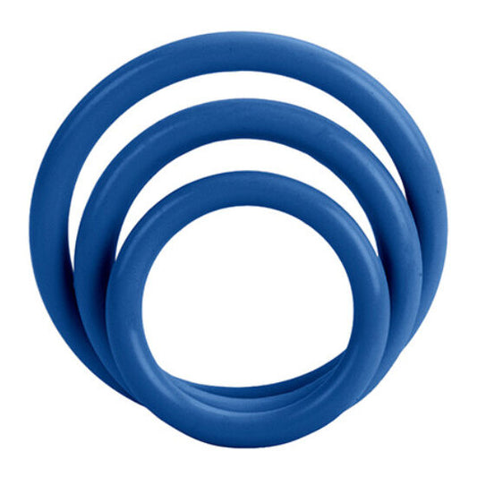 Calexotics - Tri-Anneau Bleu - CALEXOTICS | sextoys, jouets sexuels pour hommes, accessoires de pénis | Dimensions : 30