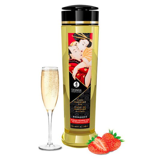 Shunga - Huile De Massage Romance Érotique 240 Ml - SHUNGA OILS | pharmacie, pour les massages, huiles aromatisées | Dimensions : 260