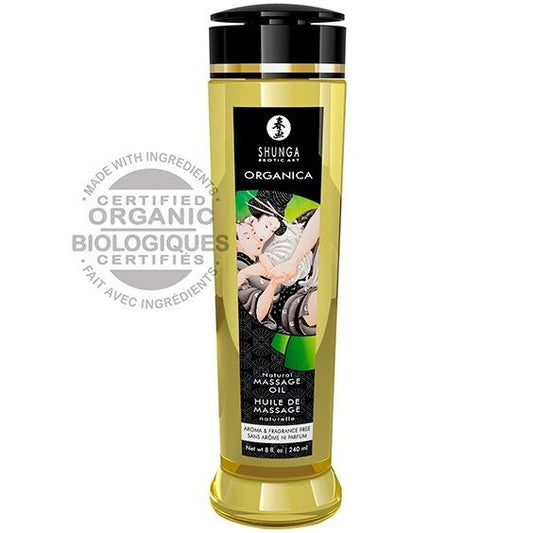 Shunga - Huile De Massage Naturelle Bio 240 Ml - SHUNGA OILS | pharmacie, pour les massages, huiles de massage sans saveur | Dimensions : 260