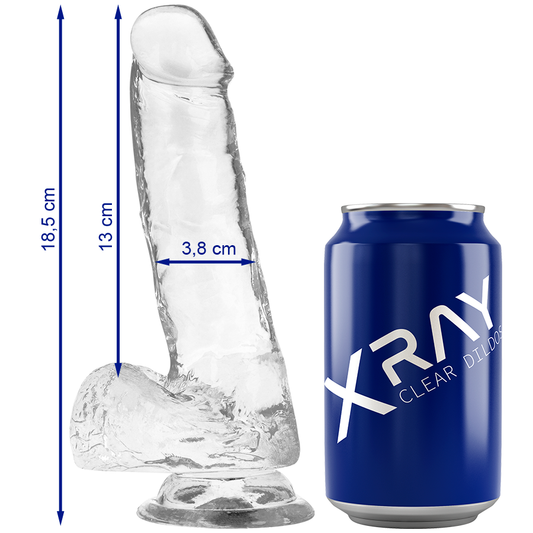 X Ray - Bite Transparente Avec Boules 18.5 Cm -O- 3.8 Cm - X RAY | sextoys, godes sans vibration, pénis réalistes | Dimensions : 329