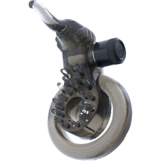 Seven Creations - Anneau Vibrant Avec Éléphant Stimulant - SEVEN CREATIONS | sextoys, jouets sexuels pour hommes, accessoires de pénis, anneaux de pénis, cockring avec vibration | Dimensions : 104