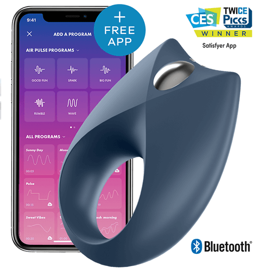 Satisfyer - Application Puissante De Vibrateur  Un Anneau Royal - SATISFYER CONNECT | sextoys, jouets sexuels pour hommes, accessoires de pénis, anneaux de pénis, cockring avec vibration | Dimensions : 210