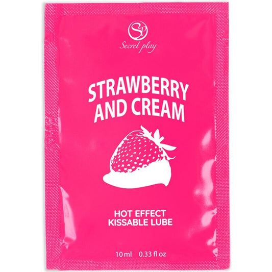 Secretplay - Lubrifiant Unidose Fraises & Crème 10Ml - SECRETPLAY COSMETIC | pharmacie, lubrifiants, une seule dose | Dimensions : 10
