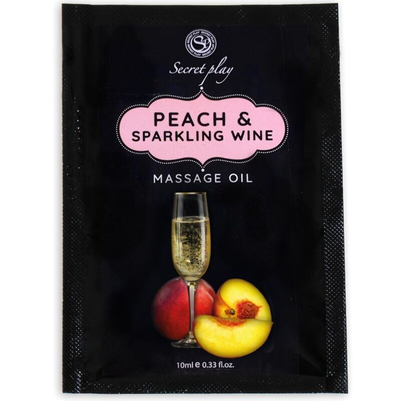 Secretplay - Pêche & Vin Mousseux Huile De Massage Sachet 10 Ml - SECRETPLAY COSMETIC | pharmacie, pour les massages, huiles aromatisées | Dimensions : 252