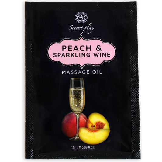 Secretplay - Pêche & Vin Mousseux Huile De Massage Sachet 10 Ml - SECRETPLAY COSMETIC | pharmacie, pour les massages, huiles aromatisées | Dimensions : 252