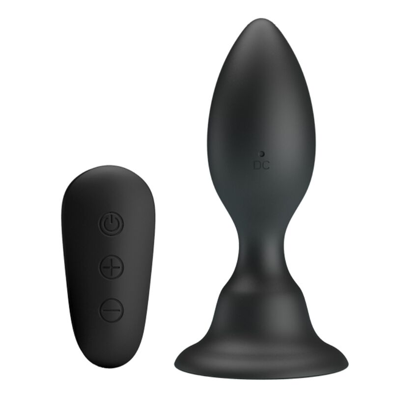 Mr Play - Plug Anal Avec Télécommande Vibration Noire - MR PLAY | sextoys, anal, bouchons anaux | Dimensions : 250