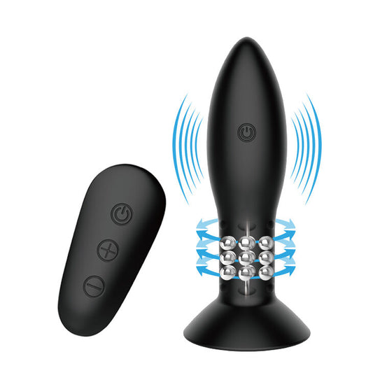 Mr Play - Plug Avec Télécommande  Billes Tournantes Noires