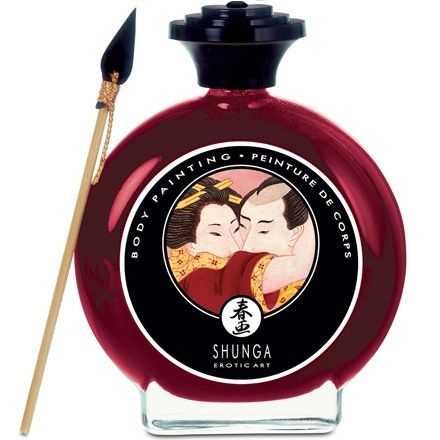 Shunga - Peinture Corporelle Fraise Et Cava - SHUNGA MASSAGE CREAM | pharmacie, peinture corporelle comestible | Dimensions : 306