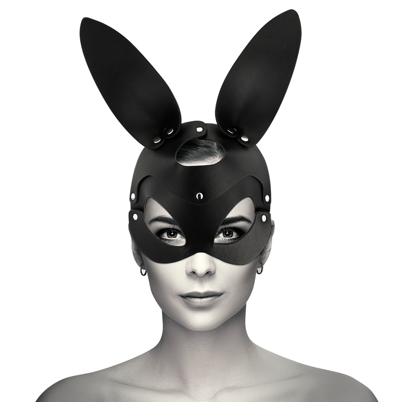 Masque en Cuir Vegan avec Oreilles de Lapin