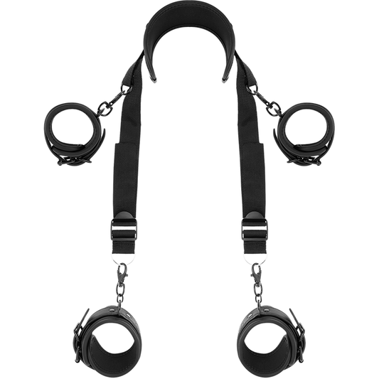 Fetish Submissive - Position Maître avec 4 Menottes Doublées de Néoprène