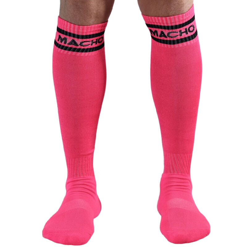Macho - Chaussettes Longues Taille Unique Rose - MACHO UNDERWEAR | mode et lingerie, lingerie homme, chaussettes | Dimensions : 90