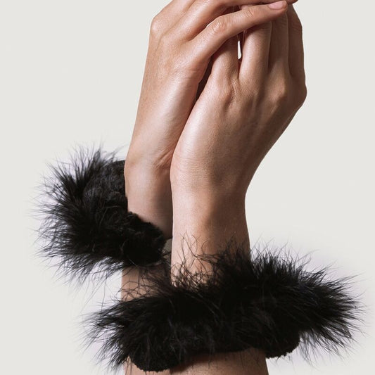 Menottes en Métal à Plumes Noires